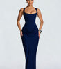 Long Dress with Wide Straps and Corset Detail for Women | Perfect for Going Out