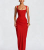 Long Dress with Wide Straps and Corset Detail for Women | Perfect for Going Out