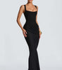 Long Dress with Wide Straps and Corset Detail for Women | Perfect for Going Out