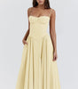 Fitted and Pleated Midi Dress with Straps for Women | Perfect for Going Out