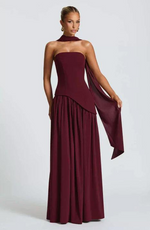 Asymmetrical Long Strapless Dress for Women | Perfect for Going Out