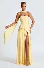 Asymmetrical Long Strapless Dress for Women | Perfect for Going Out