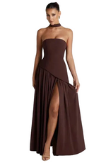 Asymmetrical Long Strapless Dress for Women | Perfect for Going Out