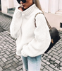 Oversized cotton turtleneck sweater in chunky knit