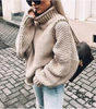 Oversized cotton turtleneck sweater in chunky knit