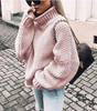 Oversized cotton turtleneck sweater in chunky knit
