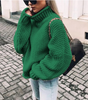 Oversized cotton turtleneck sweater in chunky knit