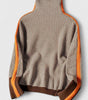 Oversized Two-Tone Jacquard Turtleneck Sweater for Women