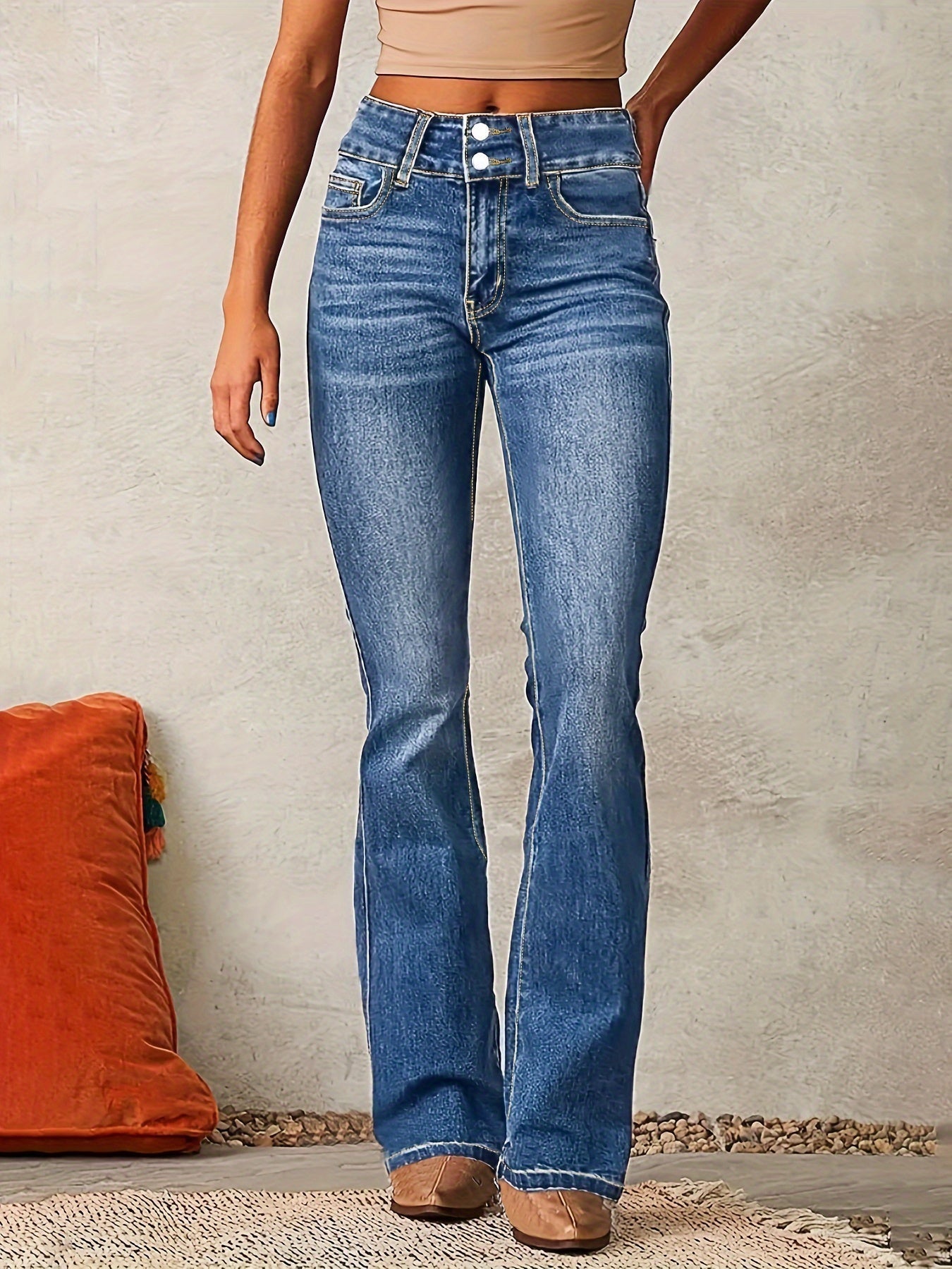 Cotton Flared Jeans for Women