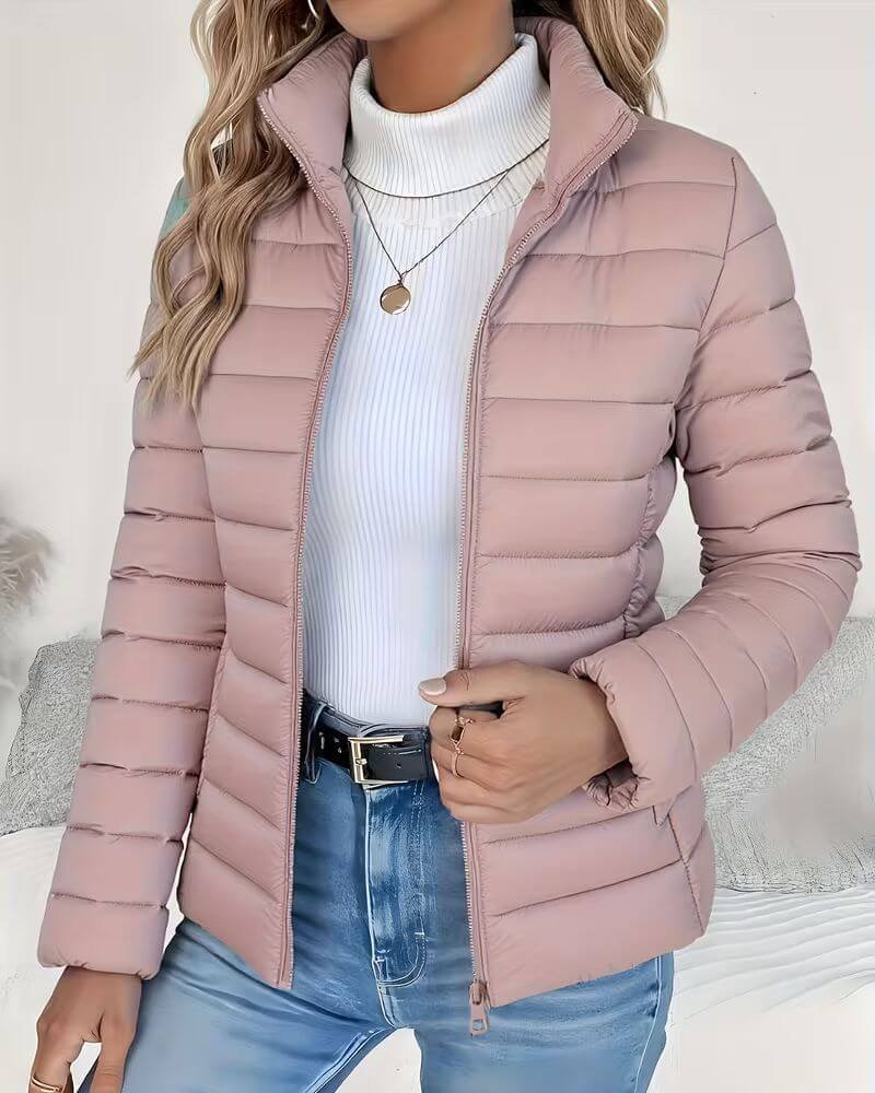 Doudoune Matelassée Col Montant pour Femme | Idéale pour l'Hiver - Emilia Lane
