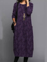 Long-sleeve mid-length dress for women