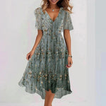 Long floral print dress for women