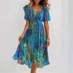 Long floral print dress for women