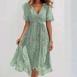 Long floral print dress for women