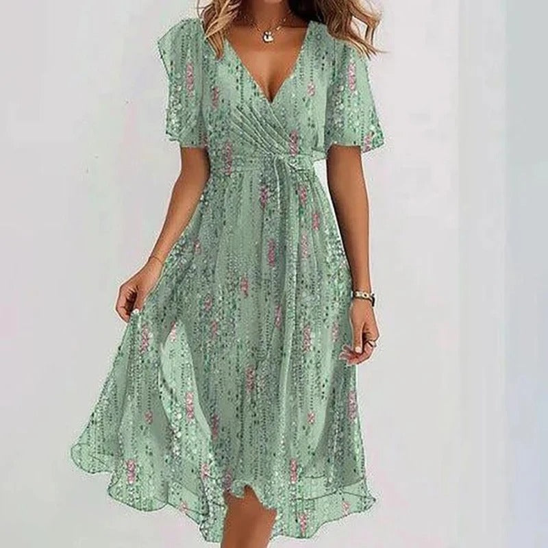 Long floral print dress for women