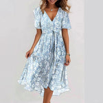 Long floral print dress for women