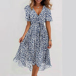 Long floral print dress for women