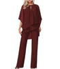 Formal tailored chiffon pants for women