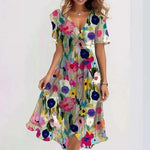 Long floral print dress for women