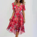 Long floral print dress for women
