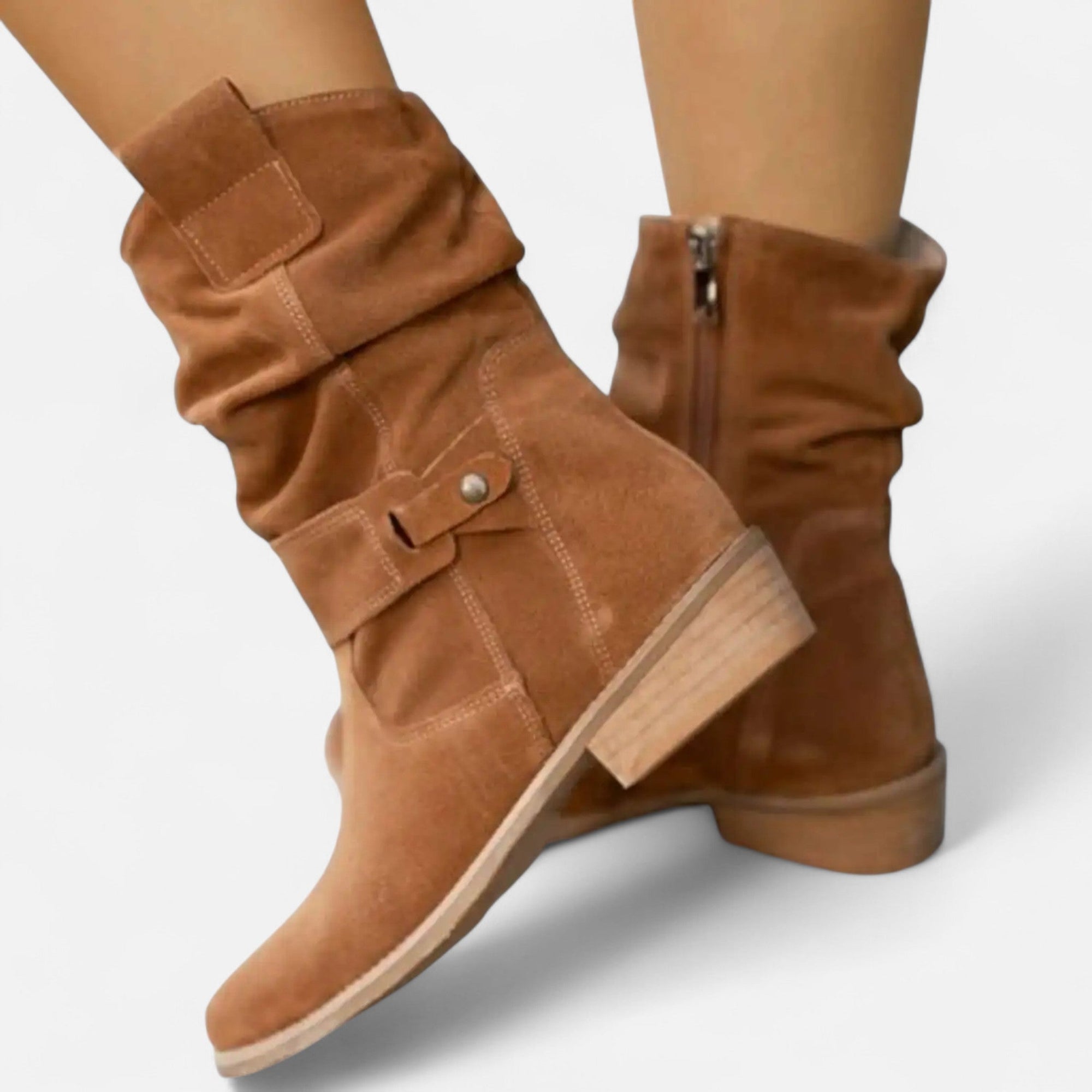 Low-heeled ankle boots for women