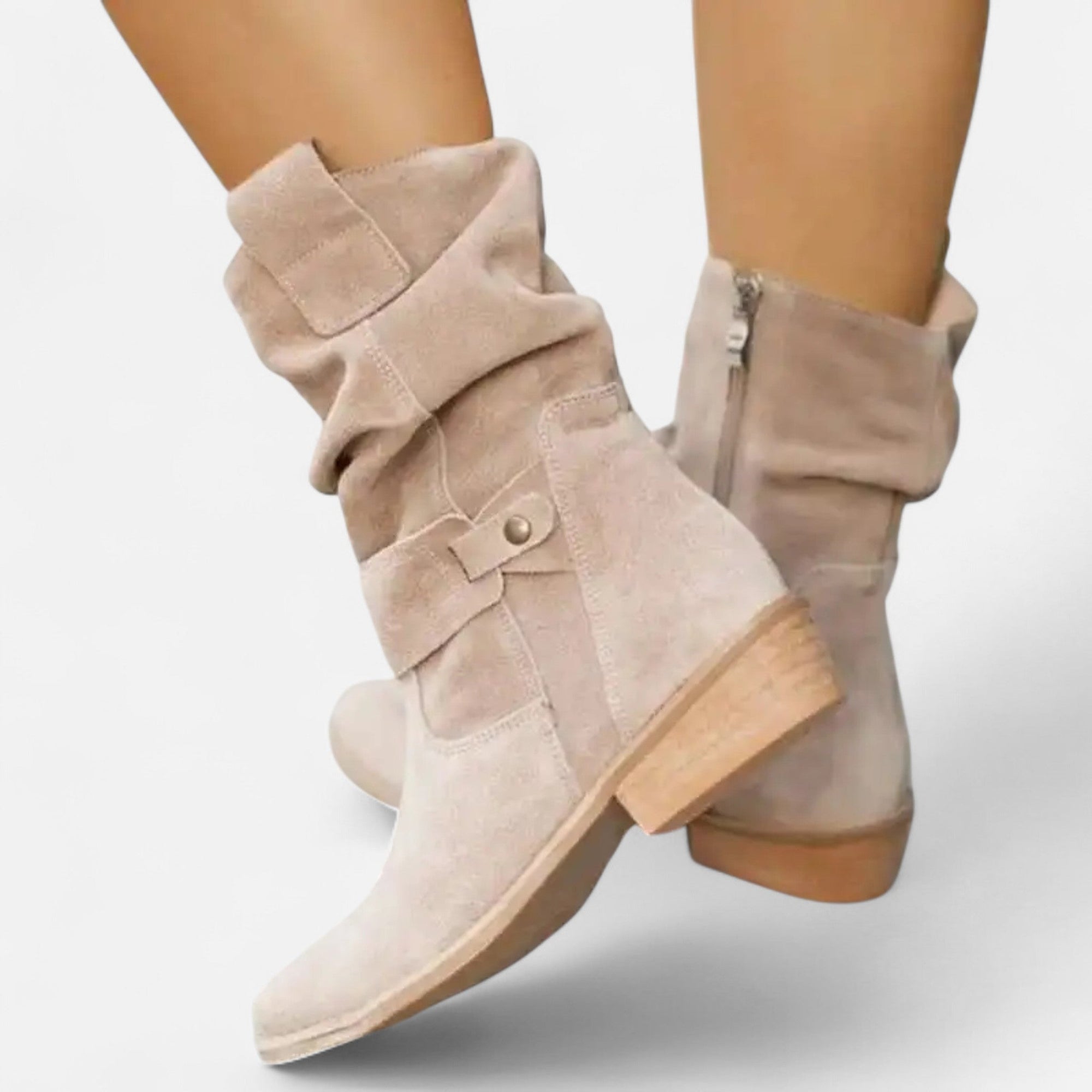 Low-heeled ankle boots for women