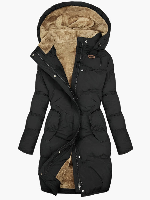 Winter coat with lining and hood for women