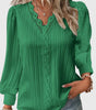 V-Neck Pullover Blouse with Lace for Women
