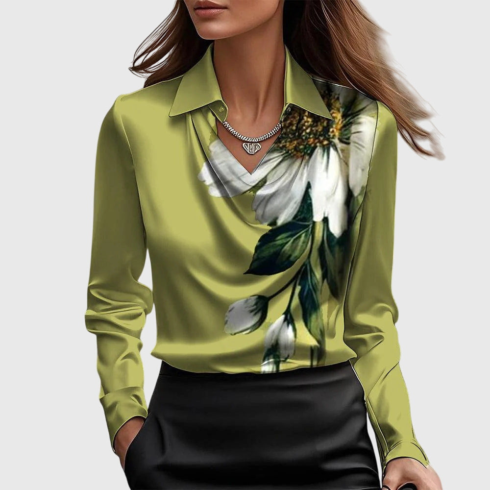 Long Sleeve Satin Blouse for Women