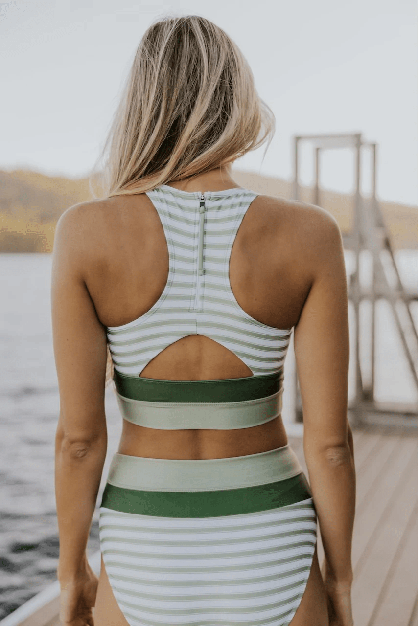 Ensemble Bikini Taille Haute à Coupe Colorblock pour Femmes - Emilia Lane