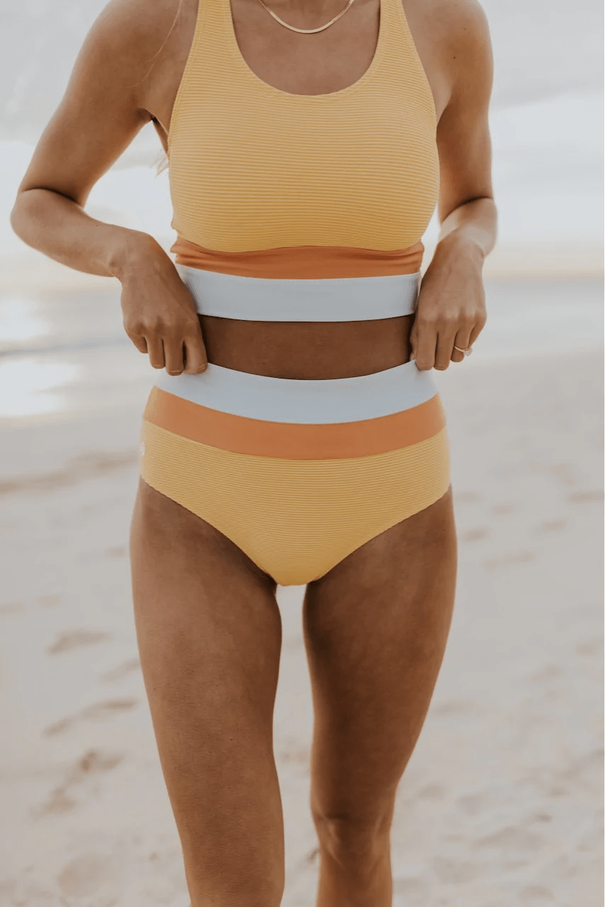Ensemble Bikini Taille Haute à Coupe Colorblock pour Femmes - Emilia Lane