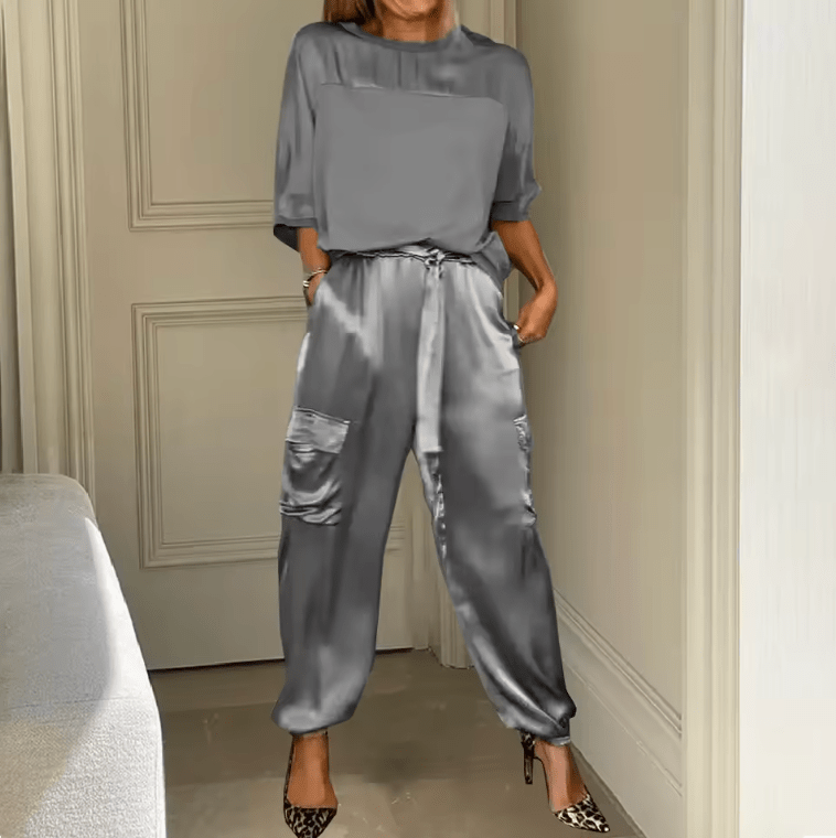 Ensemble Deux Pièces en Satin pour Femmes - Emilia Lane