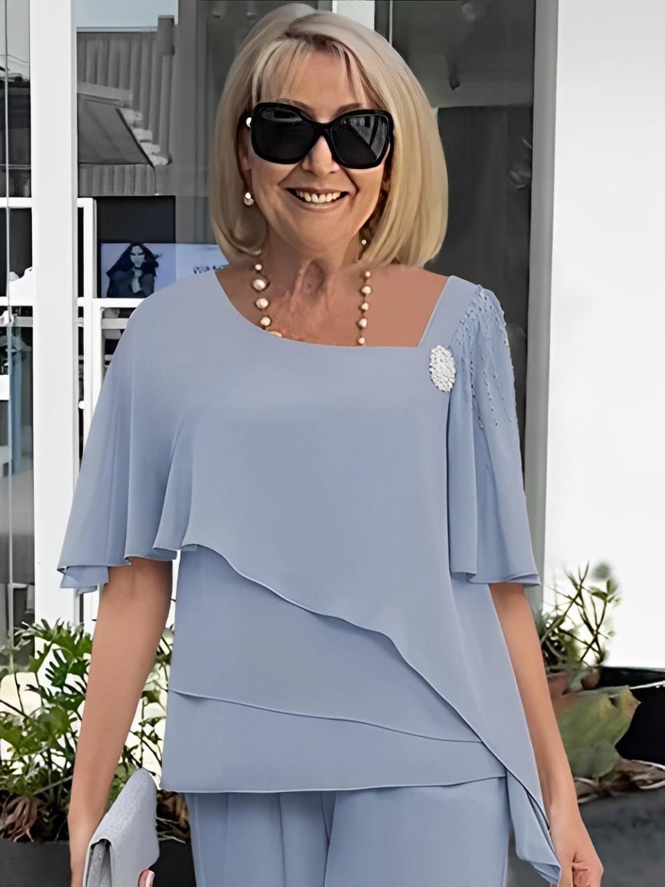 Elegant Two-Piece Set with Flutter Sleeves for Women | Ideal for Spring