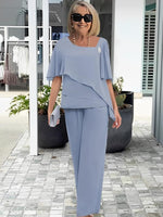 Elegant Two-Piece Set with Flutter Sleeves for Women | Ideal for Spring