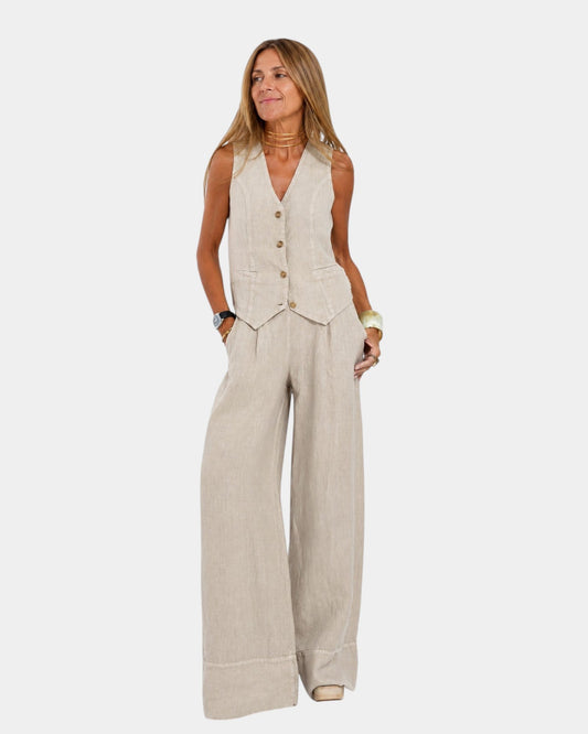 Ensemble Gilet Sans Manches et Pantalon pour Femme | Idéal pour le Bureau - Emilia Lane