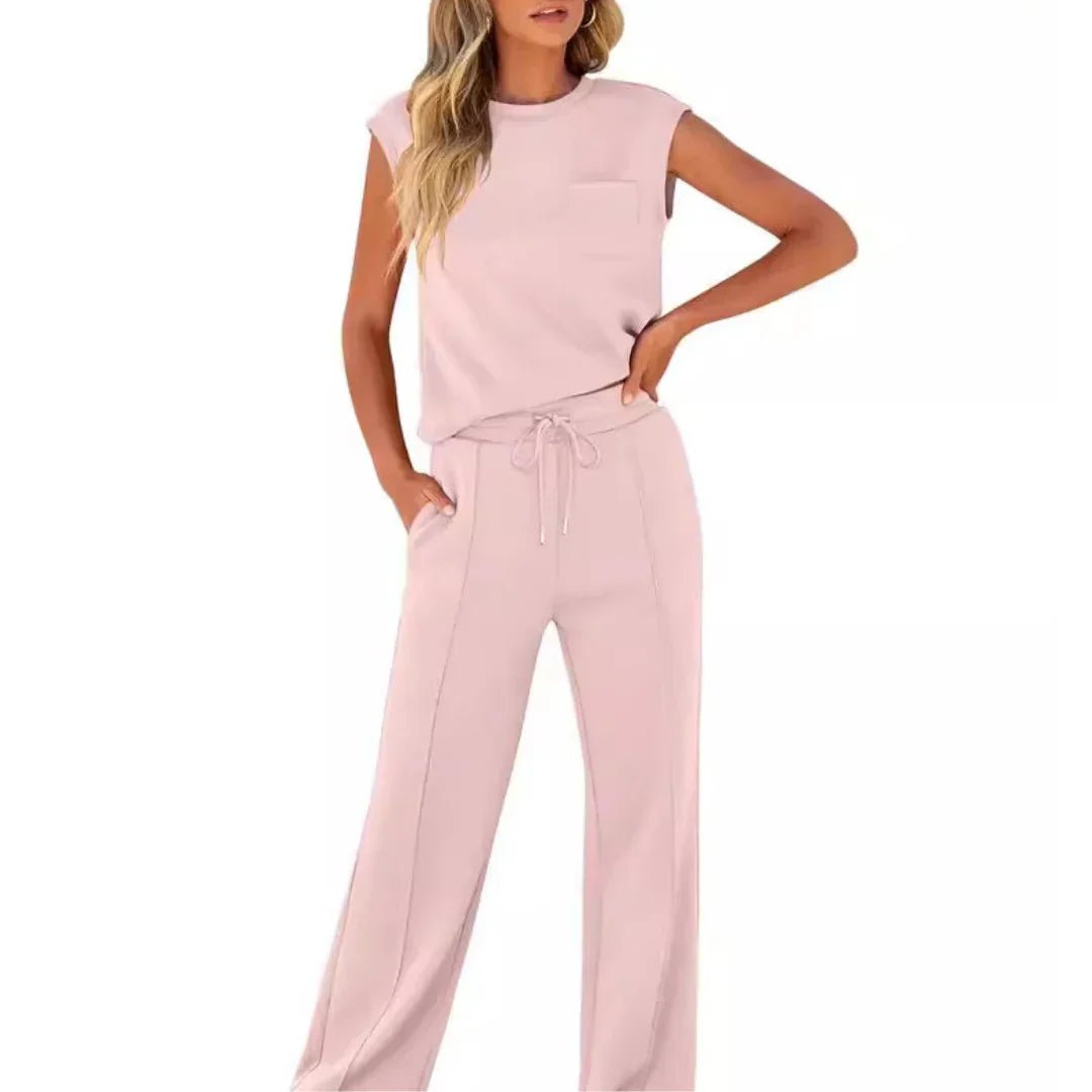 Ensemble pantalon décontracté sans manches pour femmes - Emilia Lane