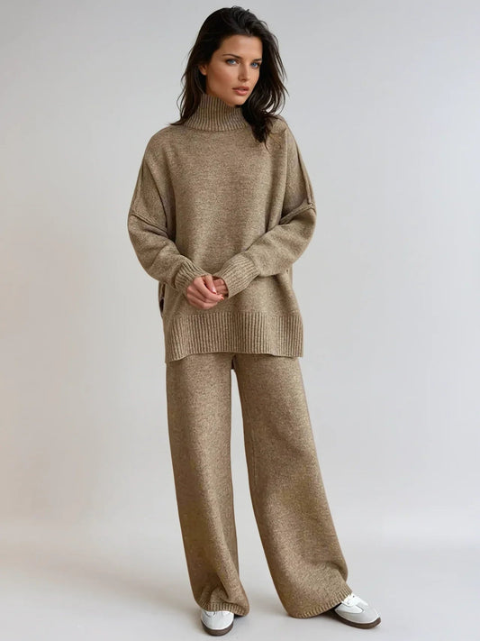 Ensemble pull à col roulé avec pantalon pour femme - Emilia Lane