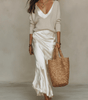 Ensemble Robe Midi Satinée et Pull en Laine pour Femme | Idéal pour le Quotidien - Emilia Lane