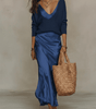 Ensemble Robe Midi Satinée et Pull en Laine pour Femme | Idéal pour le Quotidien - Emilia Lane