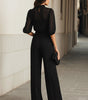 Ensemble Trois Pièces avec Blouse Transparente et Pantalon Large pour Femme | Idéal pour les Banquets - Emilia Lane