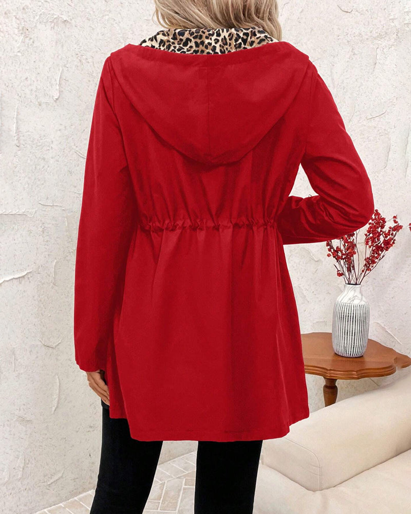 Reversible Coat with Leopard Print for Women