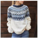 Winter Nordic Pattern Pullover for Women