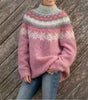 Winter Nordic Pattern Pullover for Women
