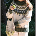 Winter Nordic Pattern Pullover for Women