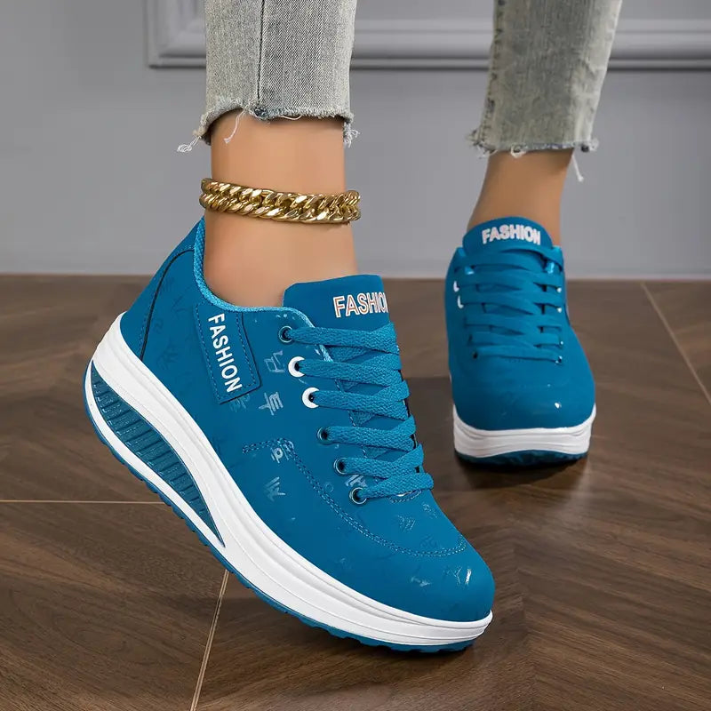 Comfortable Wedge Shoes in Faux Leather for Women