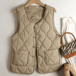 Quilted and Warm Sleeveless Vest for Women