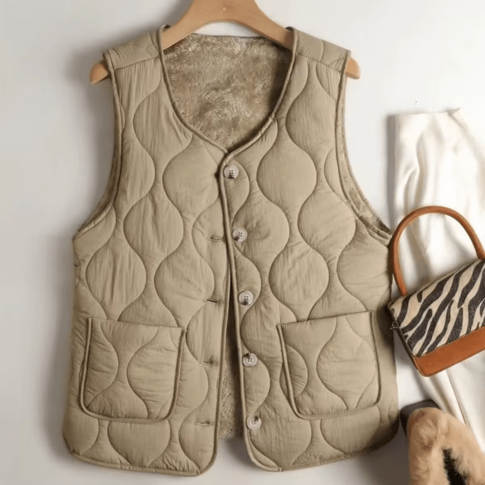 Quilted and Warm Sleeveless Vest for Women