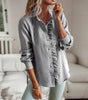 Long-sleeve high-neck blouse for women
