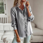 Long-sleeve high-neck blouse for women