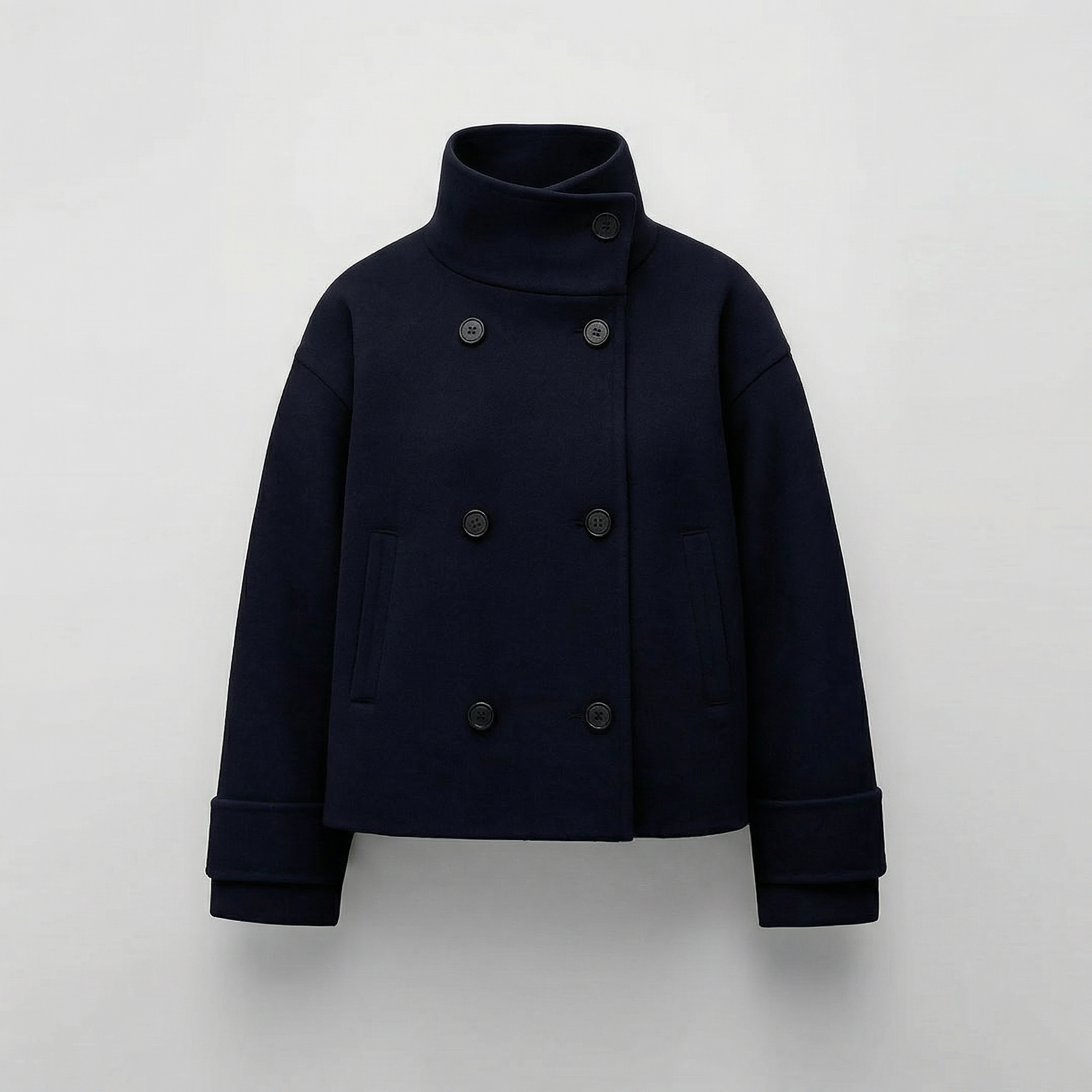 Elegant Short Coat with Double Breasting for Women